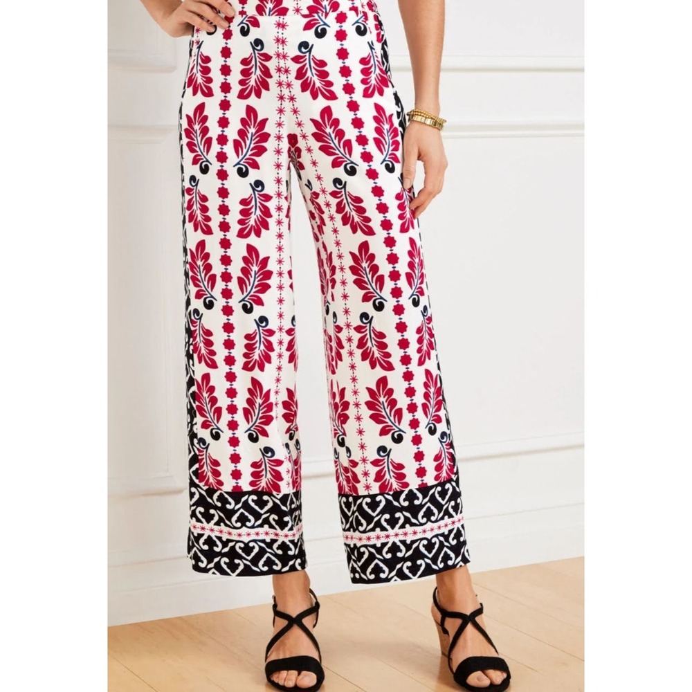 NWT Talbots Wide Leg Crop Pull-On Pants